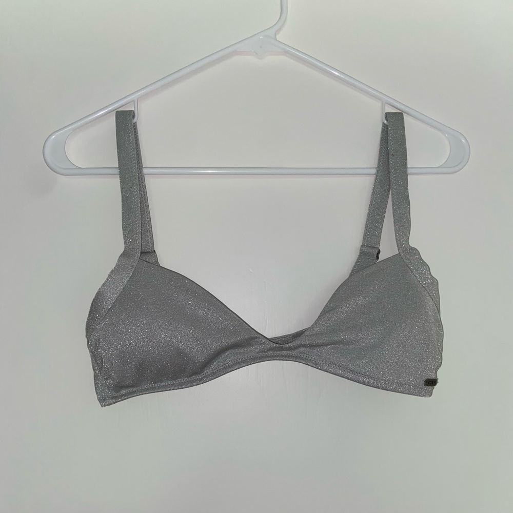 ROXY grey/silver bikini top!!